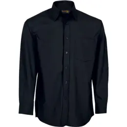 Black Mens Basic Poly Cotton Lounge Long Sleeve